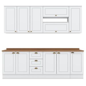 Cozinha Modulada 10 Pecas 240cm CE792 Americana Henn