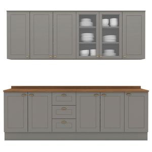 Cozinha Modulada 9 Pecas 240cm CE856 Americana Henn