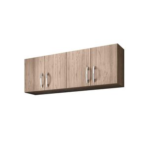 Armário Aéreo Para Cozinha Com 4 Portas 160 Cm Estrutura Mdp Castanho-avelã