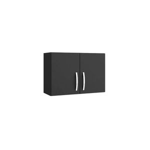 Armário Aéreo Para Cozinha Com 2 Portas 80 Cm Estrutura Mdp Preto Fosco