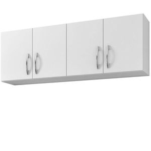 Armário Aéreo Para Cozinha Com 4 Portas 160 Cm Estrutura Mdp Branco