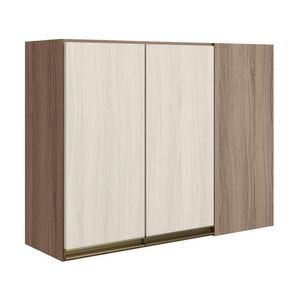 Armario Canto Reto 2p Mdf 89cm Kali  Carvalho Toq Bianco