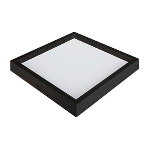 Painel De Led Nordecor Quadrado Kais De Sobrepor Recuado 36w Bivolt Preto 3000k Luz Amarela 4270