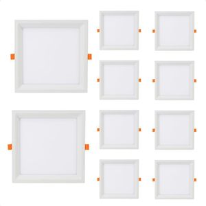 Kit 10 Painel De Led Quadrado Embutir Recuado 6w Bivolt Taschibra 3000k Quente