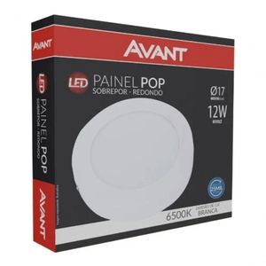 Painel Led 12w Redondo Sobrepor 17x17cm Branco Frio