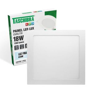 Painel De Led Quadrado Embutir 18w Bivolt Taschibra 6500k Luz Fria