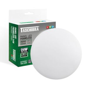 Painel De Led Frameless Redondo Embutir/sobrepor 24w Bivolt Taschibra 4000k Luz Neutra
