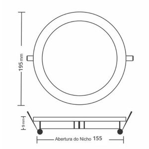 Painel De Led Taschibra Redondo De Embutir 12w+4w Dual Color Bivolt