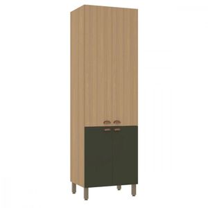 Paneleiro Simples 4 Portas 70cm Luciane Classic Verde/freijo
