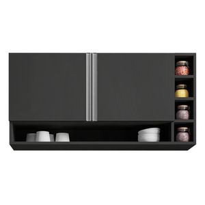 Armário Aéreo Vanessa 2 Portas 105 Cm Cinza Ajl