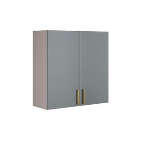 Armário Aéreo 2 Portas 80cm 100% Mdf Essence - Itatiaia Fendi-gris