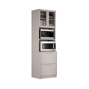 Paneleiro Torre Quente Essence 3 Portas 1 Gaveta 230cm De Altura 2 Nicho Para Forno - Itatiaia Fendi