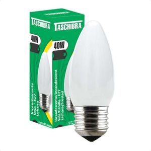 Kit 10 Lâmpadas Incandescente Taschibra Vela 40w E27 Leitosa 220v