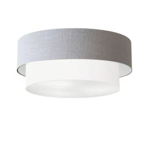 Plafon de Sobrepor Cilíndrico 70x60cm Rústico Cinza Branco