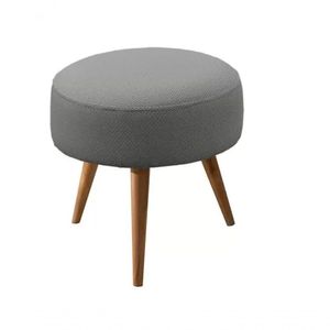 Puff Decorativo Banqueta Dóris Redondo Linho Chumbo