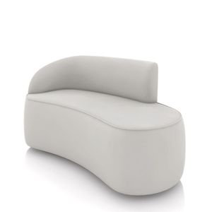 Sofá 2 Lugares Orgânico 140 Cm Morgan Veludo Cinza D03 - D'rossi