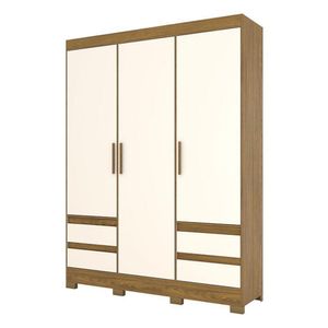 Guarda Roupa Casal Lema Nature Off White - Briz Móveis