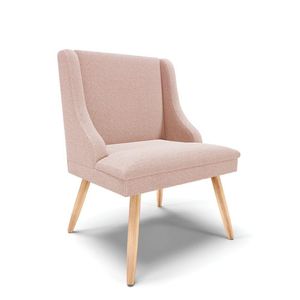 Cadeira Sala De Jantar Pé Palito Natural Liz Bouclê Rose D03 - D'rossi
