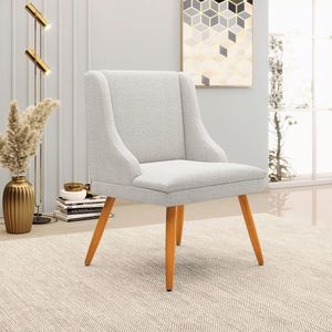 Cadeira Sala De Jantar Pé Palito Castanho Kit 4 Liz Bouclê Cinza D03 - D'rossi