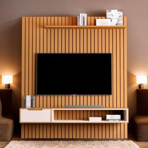 Home Para Tvs 80 Tucumã Ripado 1.8 Nature Jb Móveis