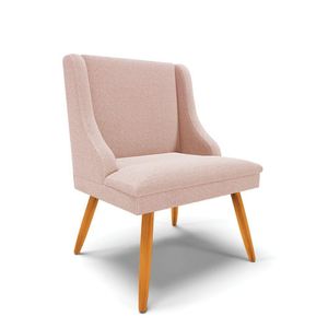 Cadeira Sala De Jantar Pé Palito Castanho Liz Bouclê Rose D03 - D'rossi