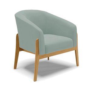 Poltrona Decorativa Base Madeira Stella Cotelê Ext/veludo Menta D03 - D'rossi