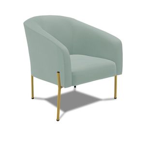 Poltrona Decorativa Pé De Ferro Dourado Stella Cotelê Int/veludo Menta D03 - D'rossi