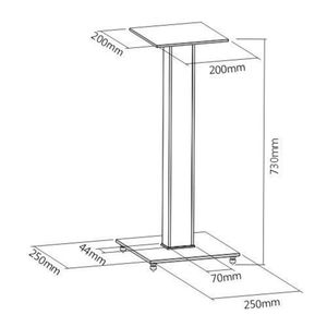Pedestal Para Caixas Acústicas Bookshelf Bs03l Preto Central Suportes