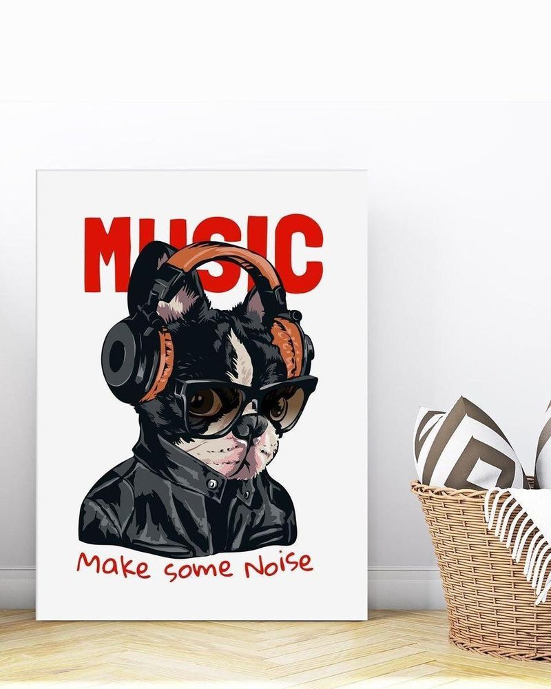 Placa Decorativa Illuminato Dog Music 21x29,7x0,6cm-ns_184256_1