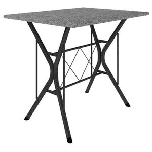 Mesa De Jantar Bruna 100x60 Cm Preta Com Granito Ocre Itabira - Artefamol