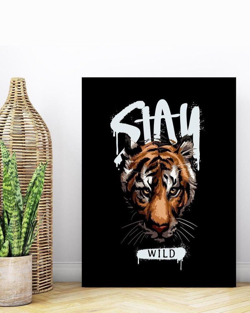 Placa Decorativa Illuminato Tigre Stay Wild 21x29,7x0,6cm-ns_184257_1