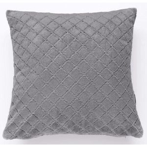 Almofada Plush Matelassada Hedrons Cinza 43x43cm