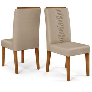 Kit 2 Cadeiras De Jantar Estofadas Yasmin Dj Moveis