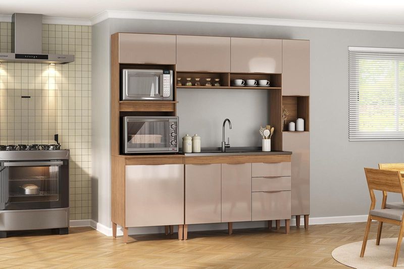 Balcão Cooktop 2 Portas Europa Atualle Acacia Madeirado/Reflecta Brilho72cm-ns_214662_2