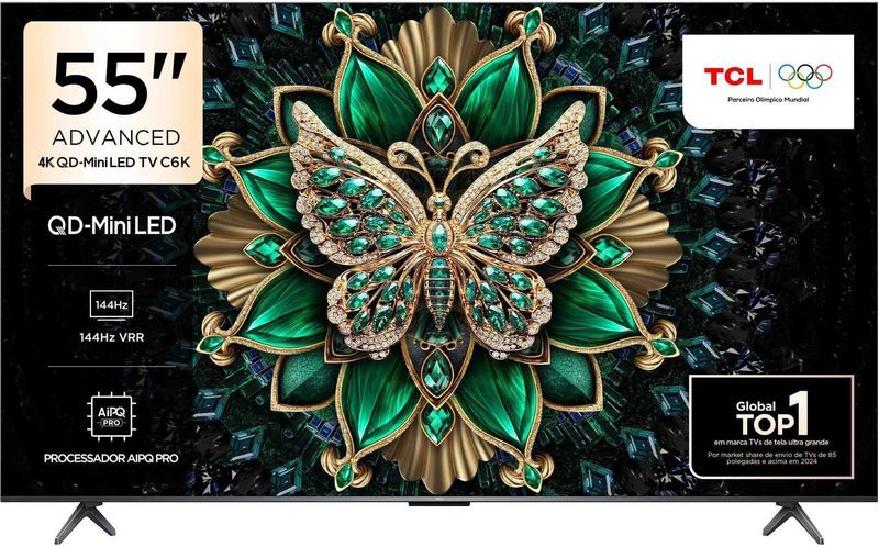 Smart TV TCL ADVANCED 4K Qled-Mini LED TV 55 C6K GOOGLE TV, Comandodevoz, Alexa, design sem bordas-ns_222285_1