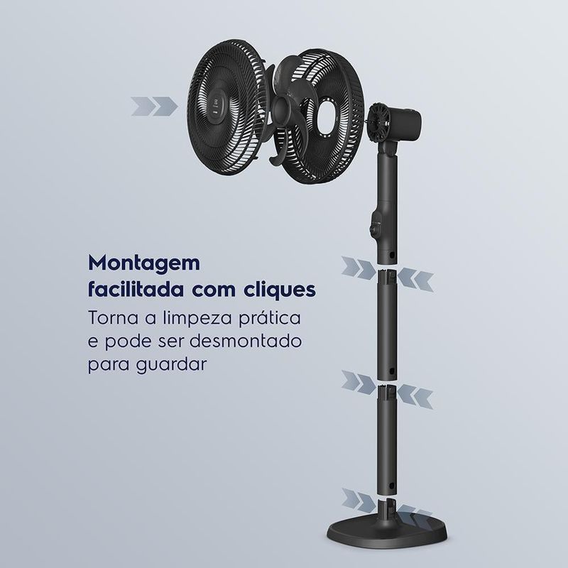 Ventilador Electrolux de Coluna EFS40 Efficient Duo Force Air + Cinza 6pás 40cm 110V Grafite-ns_223293_3