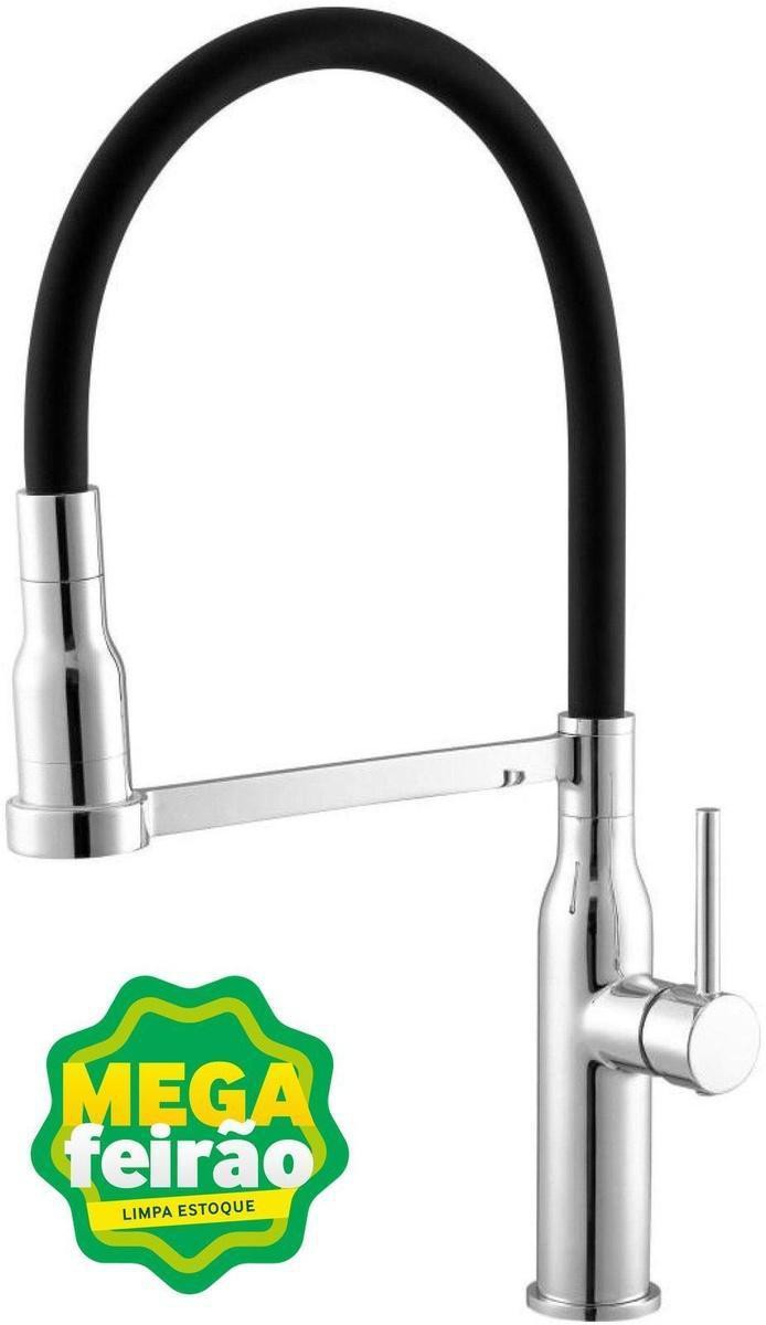 Torneira Monocomando Pia Cozinha Meber de Mesa Cromado e Preto C75-ns_136372_1