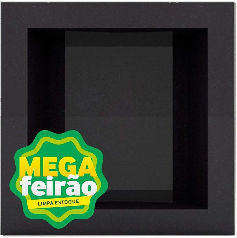 Nicho Decorativo Para Banheiro em Porcelanato Black Polido 36x36x11cm-ns_147209_1