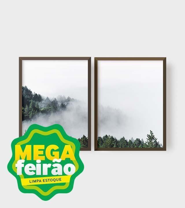 Quadro Decorativo Floresta Névoa Illuminato Kit com 2 Unidades-ns_170524_1