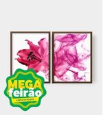 Quadro Decorativo Floral Abstrato Rosa Illuminato Kit com 2 Unidades-ns_170520_1