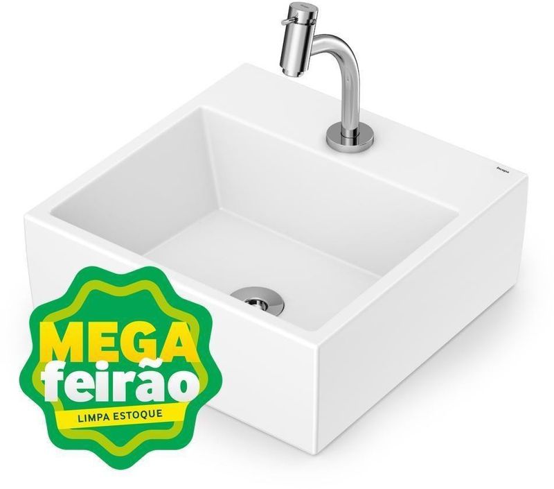 Cuba de Apoio Para Banheiro Incepa Loft Torneira Bica Baixa com Acessórios de Instalação Branca Q1-ns_174769_1