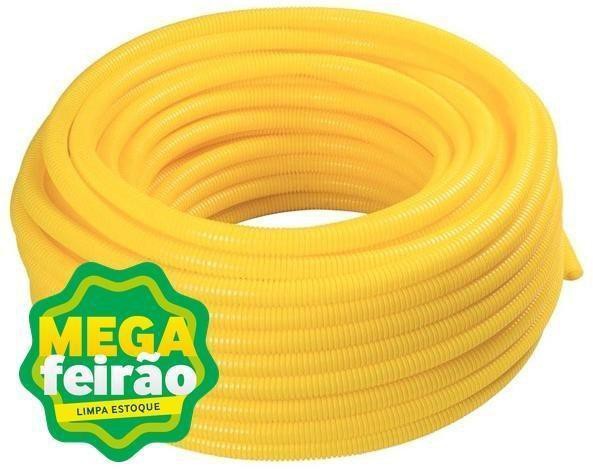 Eletroduto Corrugado Leve Plastilit Amarelo 3/4 25m-ns_187214_1