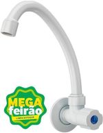 Torneira Pia de Cozinha Plastilit de Parede Bica Média com Arejador 1/4Branco-ns_197365_1