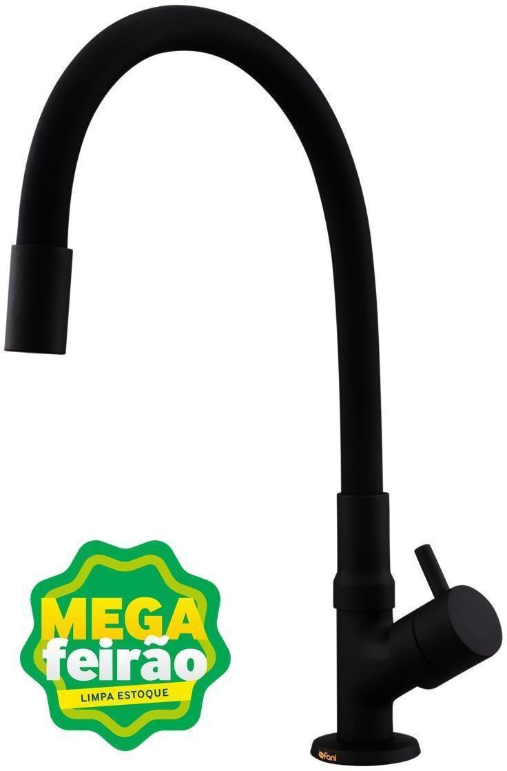 Torneira Pia Cozinha Fani de Mesa Bica Móvel Preto Fosco 116799-ns_194065_1