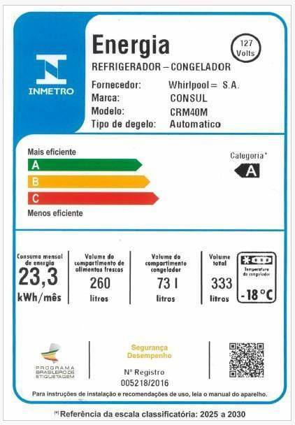 Geladeira / Refrigerador Consul CRM40MBANA Fros Free 333 Litros Branco110V-ns_223374_6