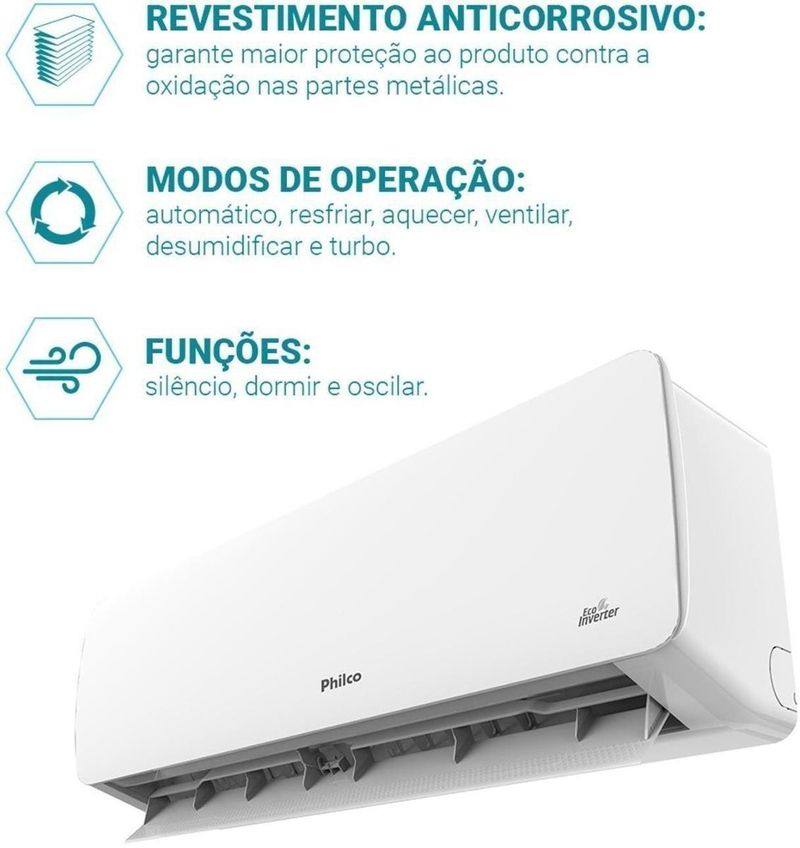 Condicionador de Ar Philco PAC36QF 36000 Btus Eco Inverter Branco 220V-ns_223499_5