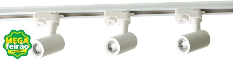 Trilho com 3 Spots LED Ecoforce Bivolt 9W Branco 4000k Luz Branco Neutro-ns_162669_1