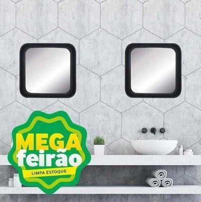 Espelho Decorativo Arte Própria Trapézio Preto Fosco 50x50cm-ns_163746_1