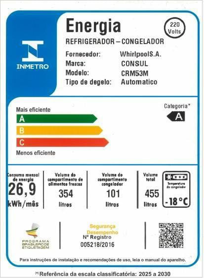 Geladeira / Refrigerador Consul CRM53MBKNA Frost Free Duplex 455L Branco220v-ns_223253_7