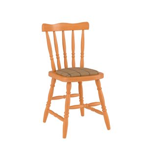 Cadeira Madeira Maçica Daiana Estofada Natural Acetinado Piratini